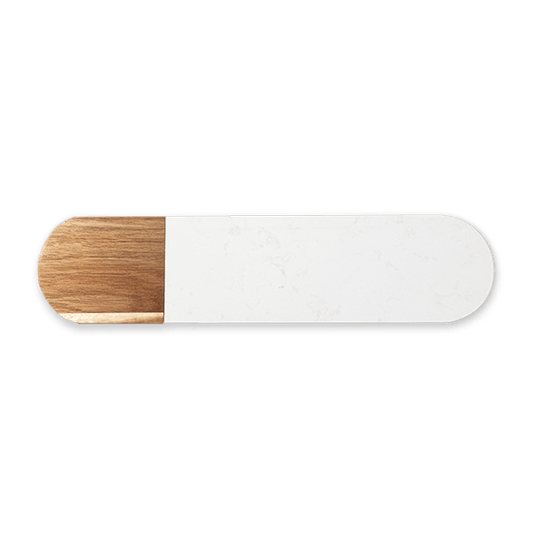 Oval White Marble and Acacia Wood Serving Boards 4.5" x 18"
