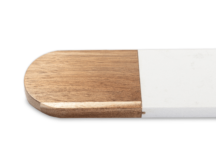 Oval White Marble and Acacia Wood Serving Boards 4.5" x 18"