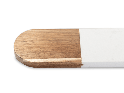 Oval White Marble and Acacia Wood Serving Boards 4.5" x 18"