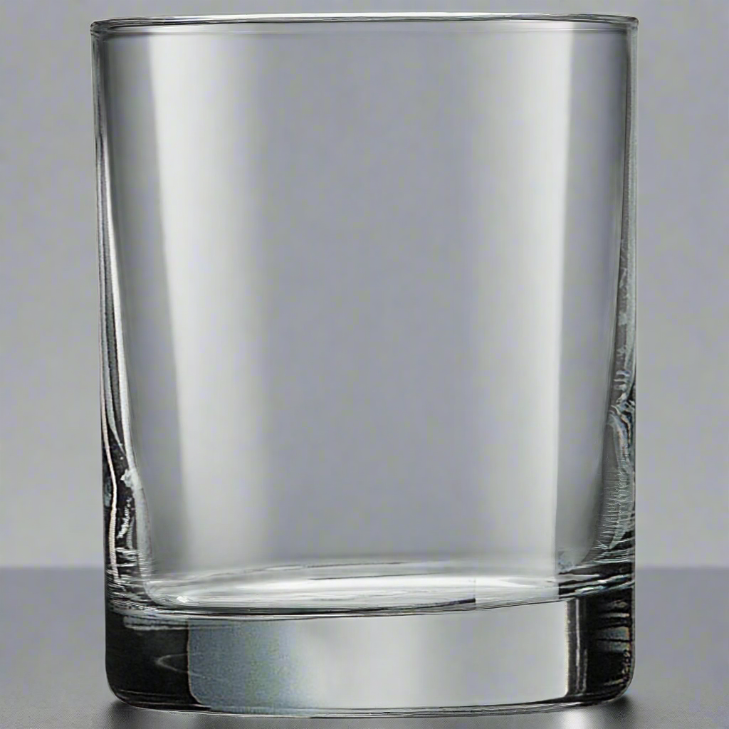 10.5 oz lowball rocks glass, laser engraved by Carve & Burn in Miami