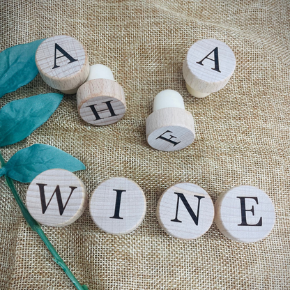 Personalized wine cork, laser engraved by Carve & Burn in Miami