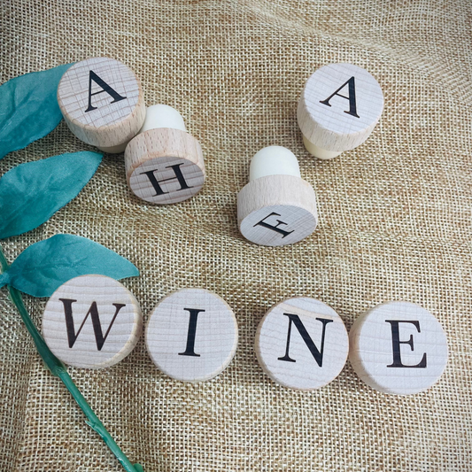 Personalized wine cork, laser engraved by Carve & Burn in Miami