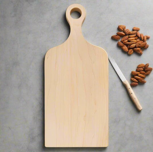 Maple cutting board 7.5x17, laser engraved by Carve & Burn in Miami