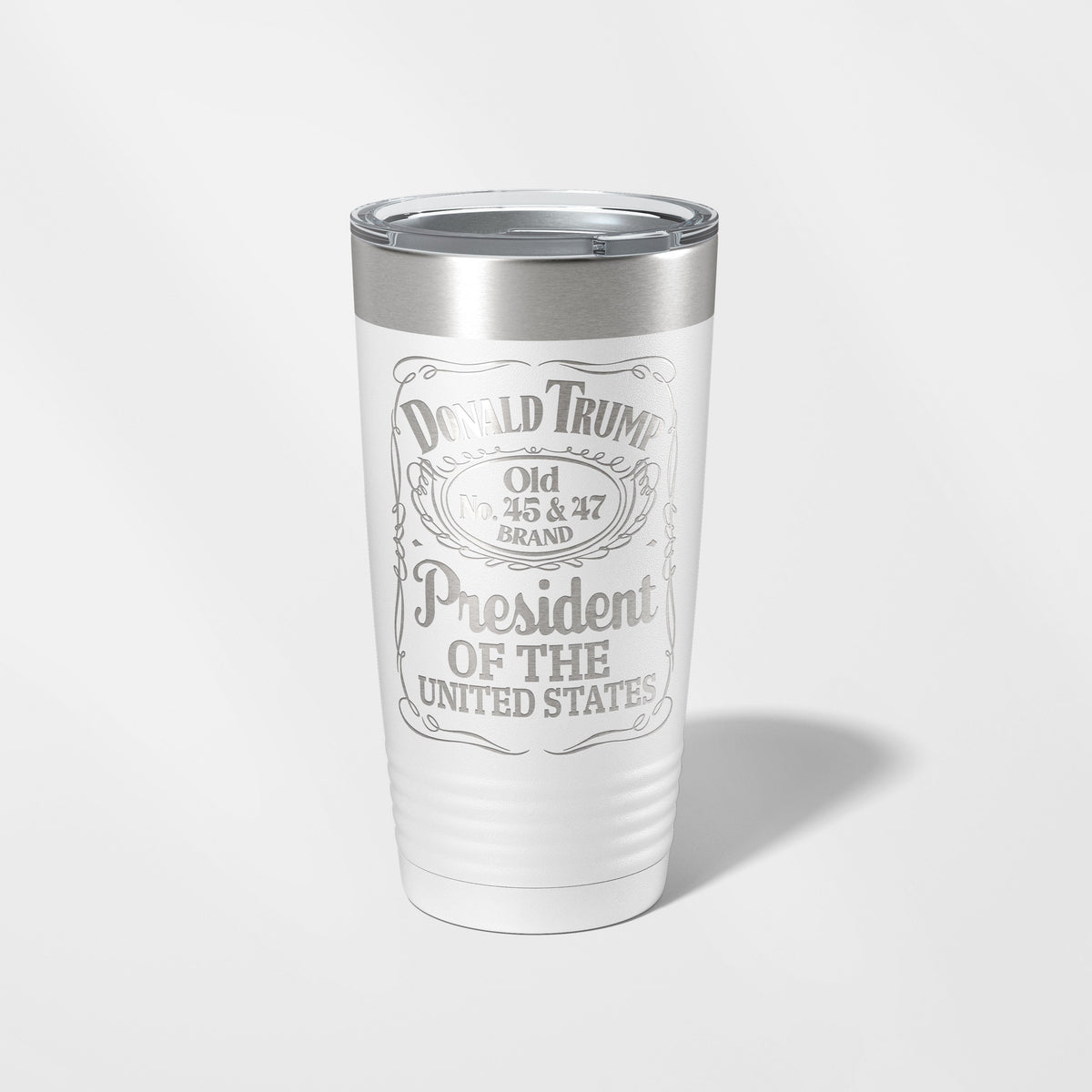 Smooth as Trump 45 & 47 tumbler in White by Carve & Burn, Miami