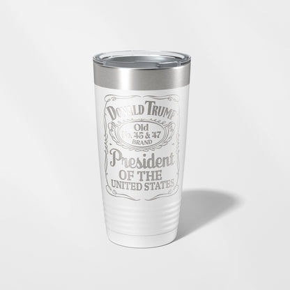Smooth as Trump 45 & 47 tumbler in White by Carve & Burn, Miami