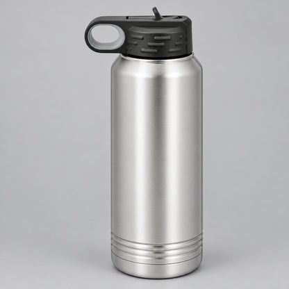 Brushed stainless steel water bottle for custom engraving, 32 oz or 40 oz