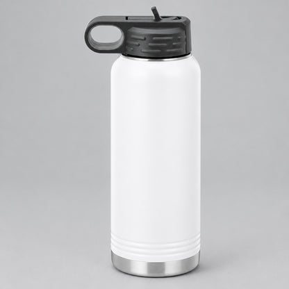 White stainless steel water bottle for custom engraving, 32 oz or 40 oz