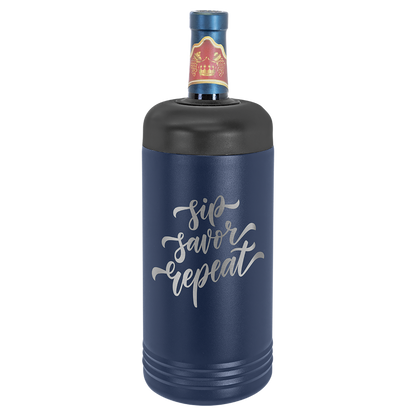 Wine Chiller in Navy Blue by Carve & Burn, Miami