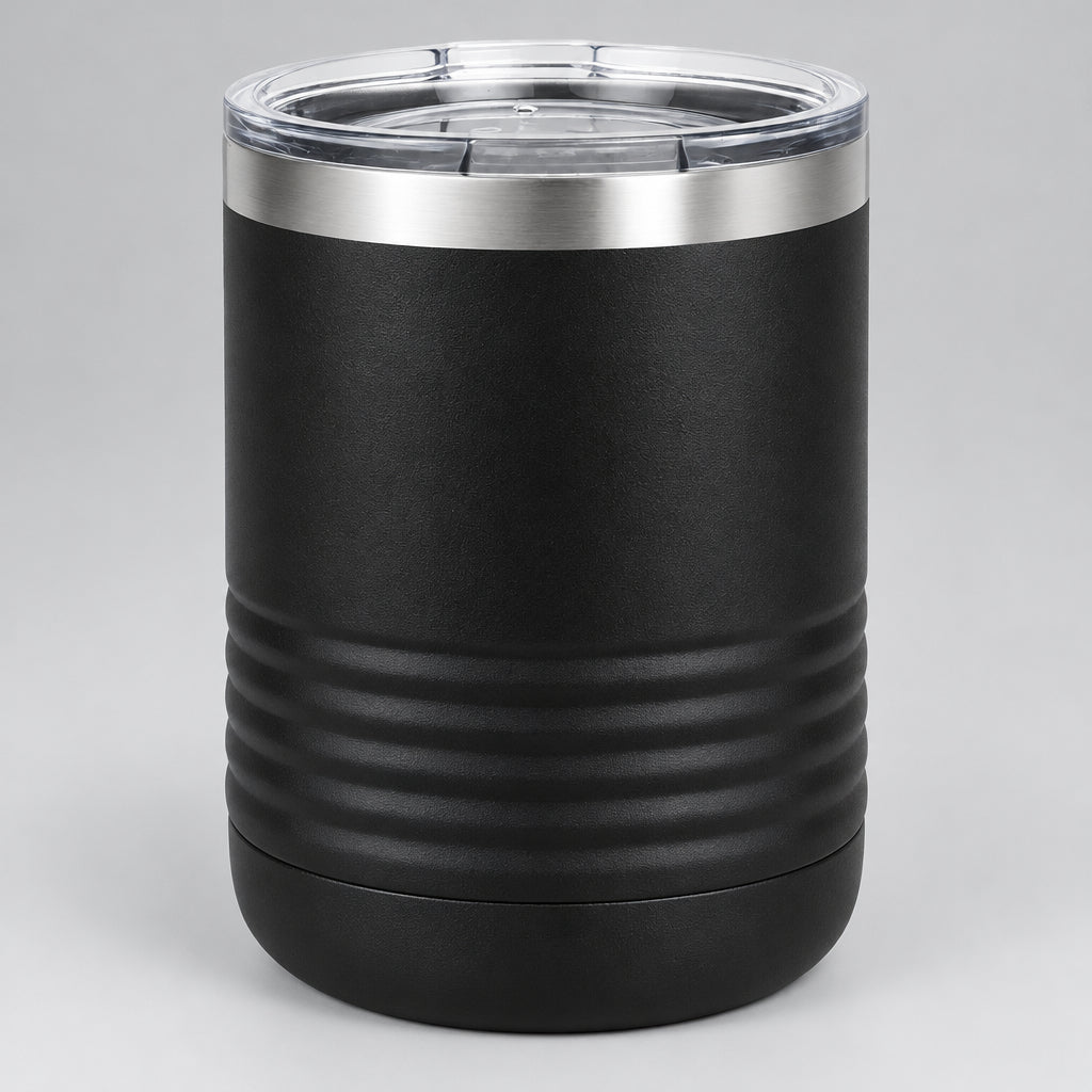 10 oz Lowball Tumbler in Black by Carve & Burn, Miami