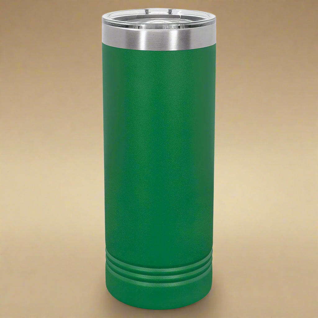 22oz Skinny Stainless Steel Tumbler in Green by Carve & Burn, Miami