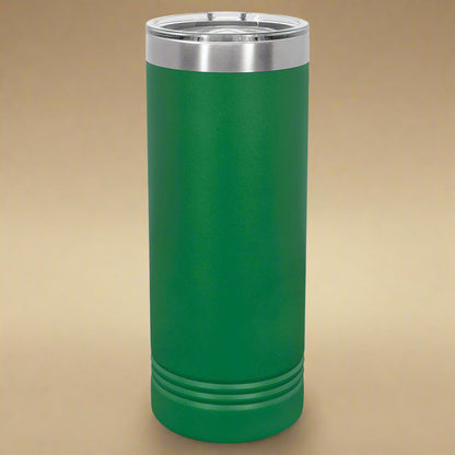 22oz Skinny Stainless Steel Tumbler in Green by Carve & Burn, Miami