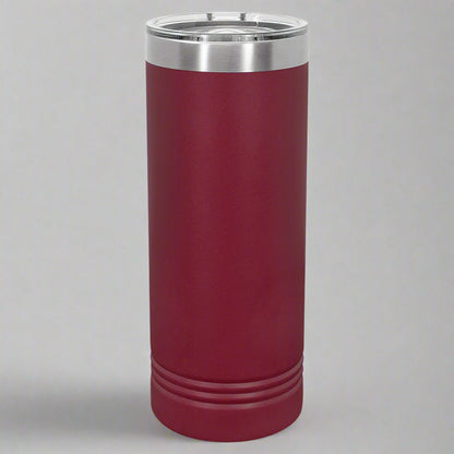 22oz Skinny Stainless Steel Tumbler in Maroon by Carve & Burn, Miami