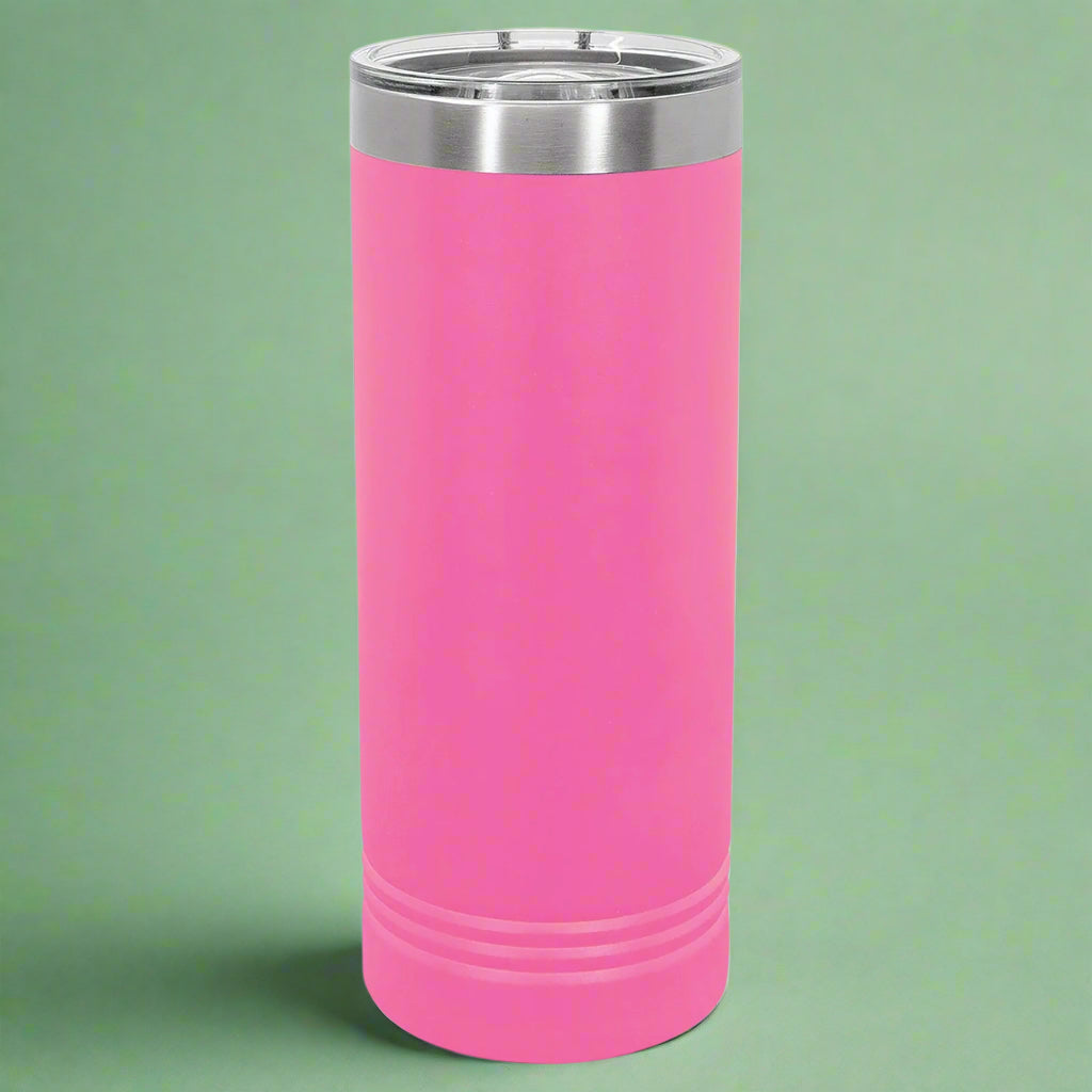 22oz Skinny Stainless Steel Tumbler in Pink by Carve & Burn, Miami