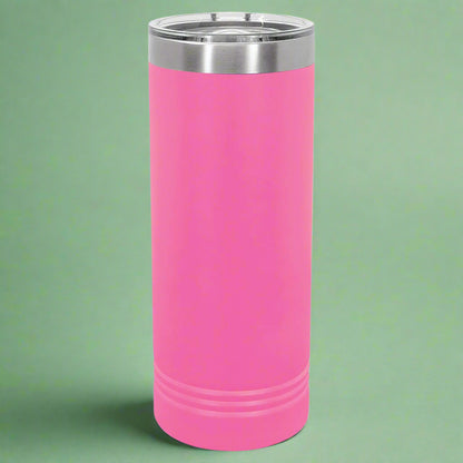 22oz Skinny Stainless Steel Tumbler in Pink by Carve & Burn, Miami