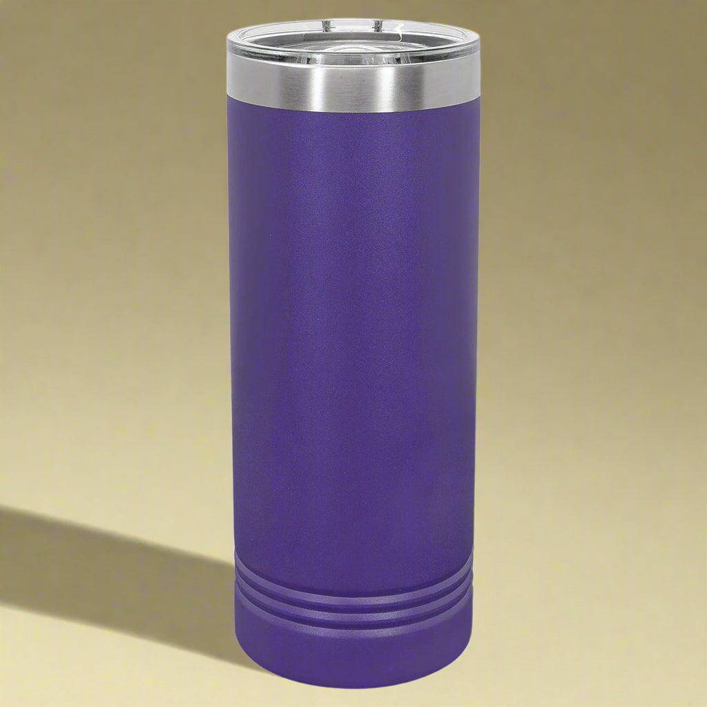 22oz Skinny Stainless Steel Tumbler in Purple by Carve & Burn, Miami