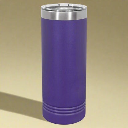 22oz Skinny Stainless Steel Tumbler in Purple by Carve & Burn, Miami