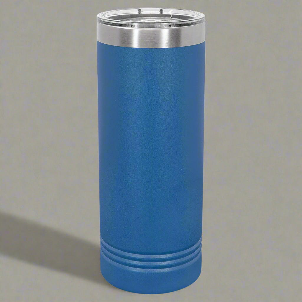 22oz Skinny Stainless Steel Tumbler in Royal Blue by Carve & Burn, Miami