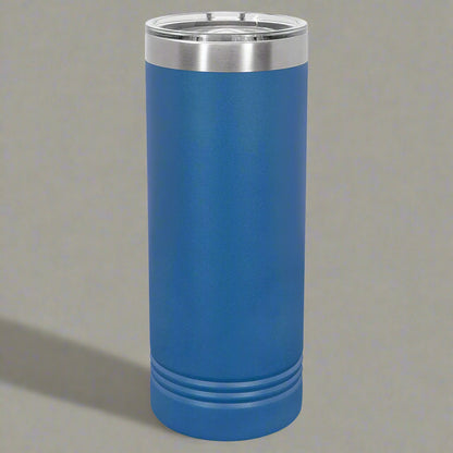 22oz Skinny Stainless Steel Tumbler in Royal Blue by Carve & Burn, Miami