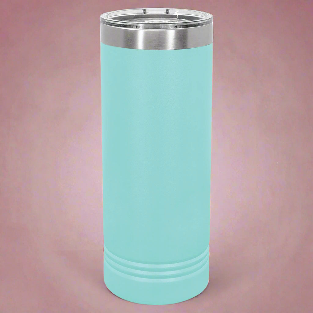 22oz Skinny Stainless Steel Tumbler in Teal by Carve & Burn, Miami
