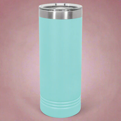 22oz Skinny Stainless Steel Tumbler in Teal by Carve & Burn, Miami