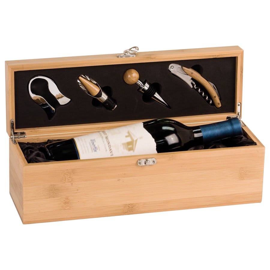 Bamboo Wine Box with Tools