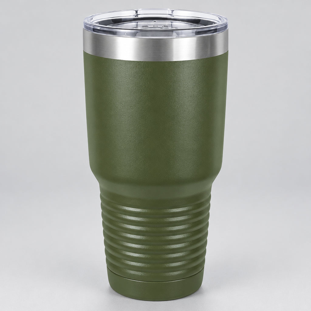Army green 30 oz insulated stainless steel tumbler for custom engraving