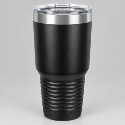 Black 30 oz insulated stainless steel tumbler for custom engraving