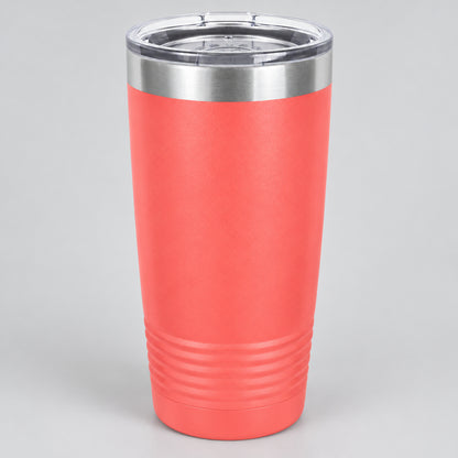 Coral 20 oz insulated stainless steel tumbler for custom engraving