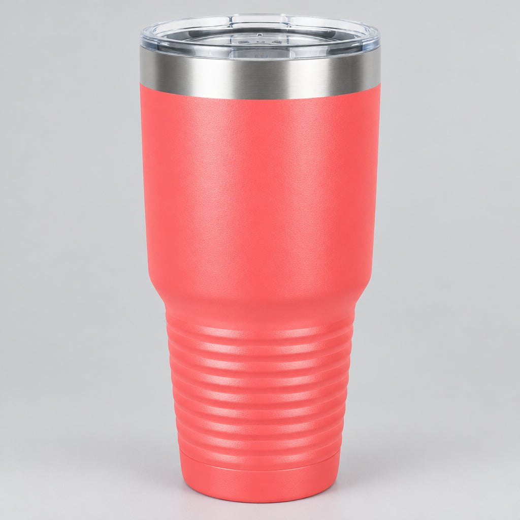 Coral 30 oz insulated stainless steel tumbler for custom engraving