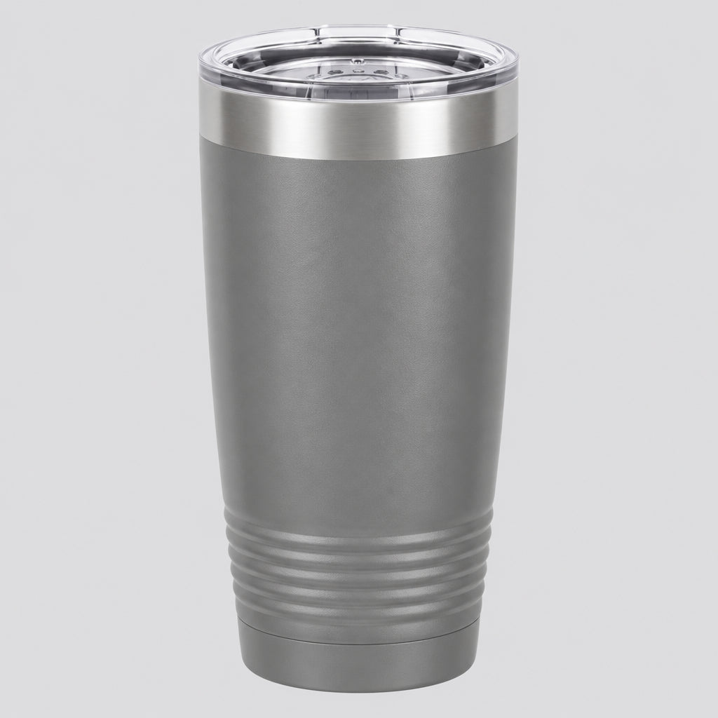 Dark gray 20 oz insulated stainless steel tumbler for custom engraving