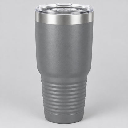 Gray 30 oz insulated stainless steel tumbler for custom engraving
