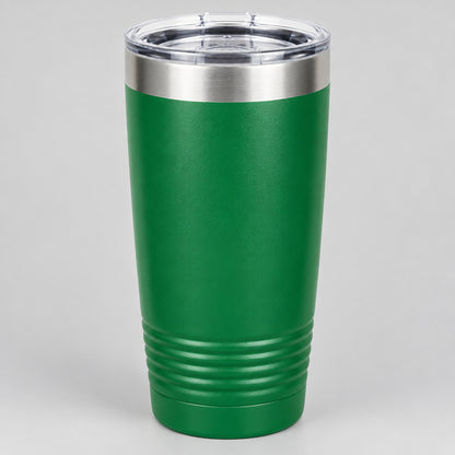 Green 20 oz insulated stainless steel tumbler for custom engraving