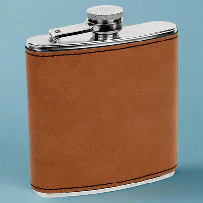 Leatherette Flask in Rawhide by Carve & Burn, Miami