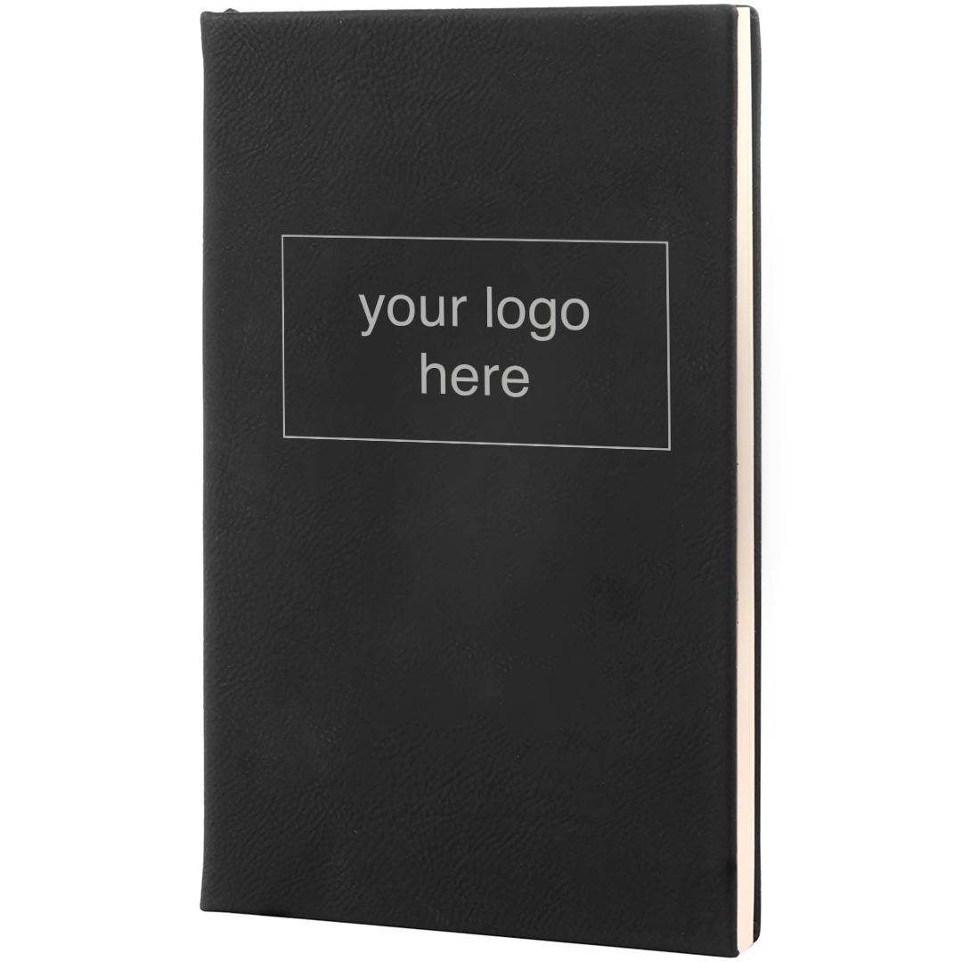 Leatherette Journal in Black with Silver engraving by Carve & Burn, Miami