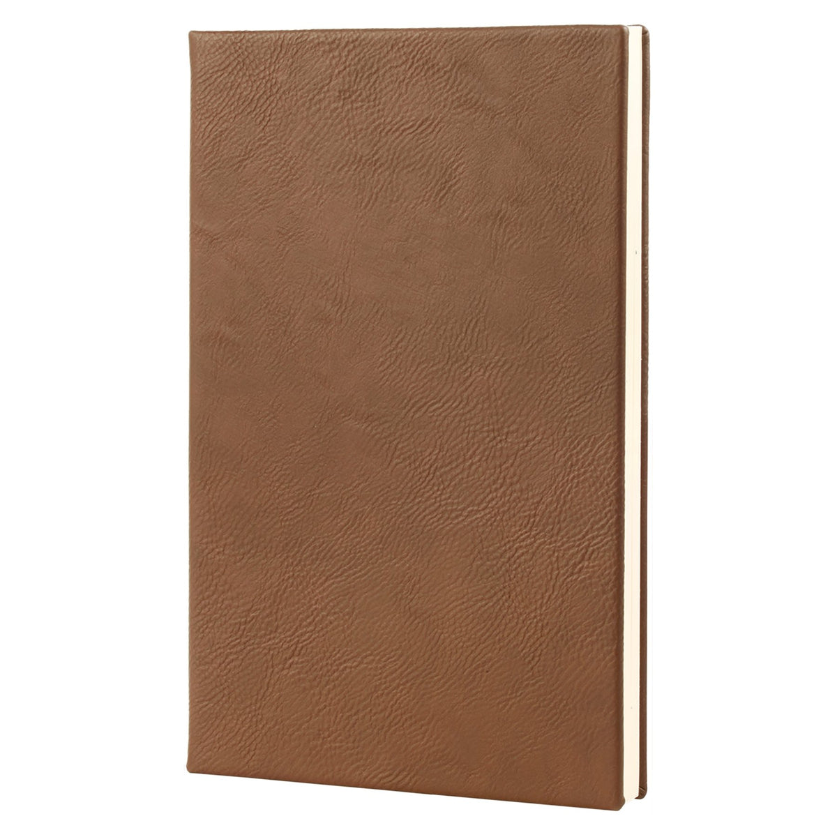 Dark brown leatherette journal, ready for custom engraving