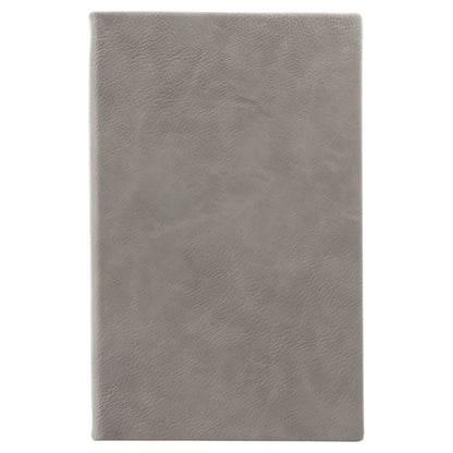 Gray leatherette journal, ready for custom engraving