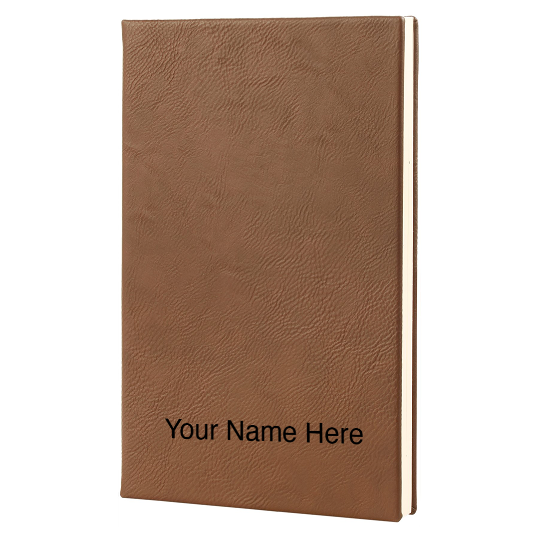 Leatherette journal engraving placement mockup