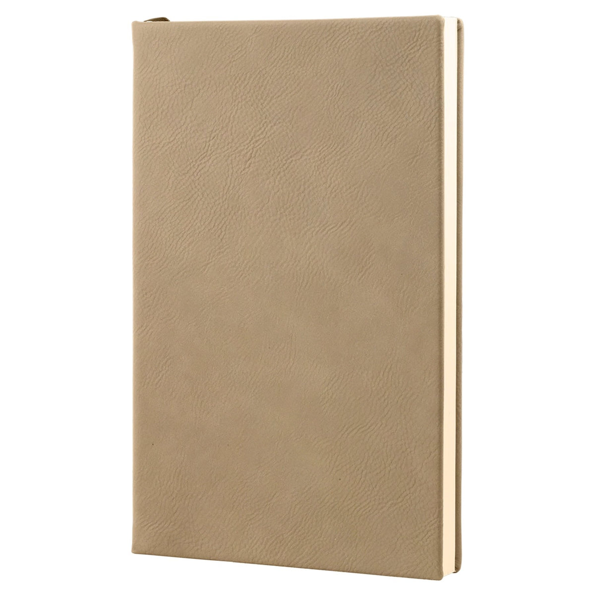 Light brown leatherette journal, ready for custom engraving