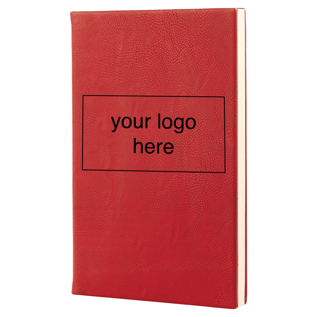 Leatherette Journal in Red with Black engraving by Carve & Burn, Miami