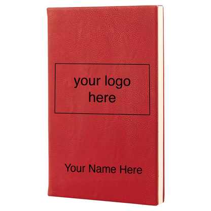 Leatherette Journal in Red with Black engraving by Carve & Burn, Miami