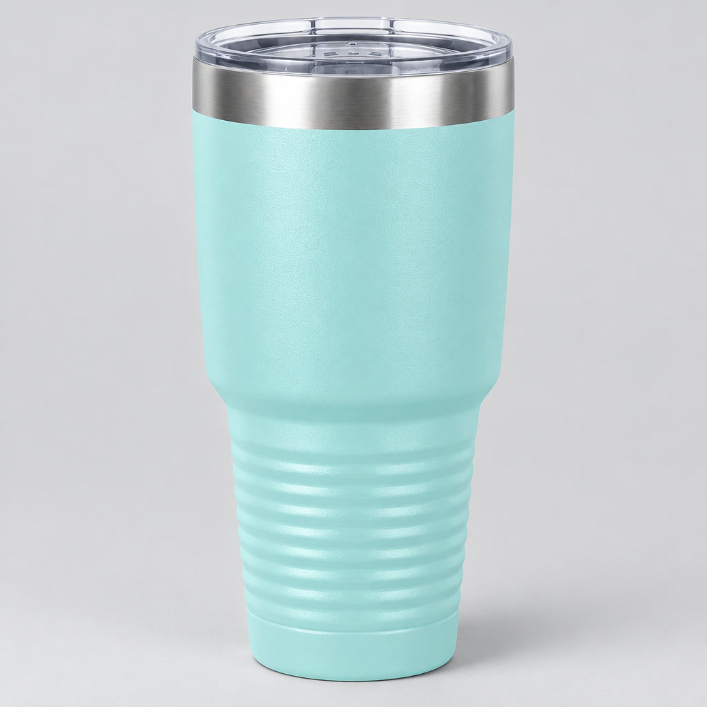 Light blue 30 oz insulated stainless steel tumbler for custom engraving