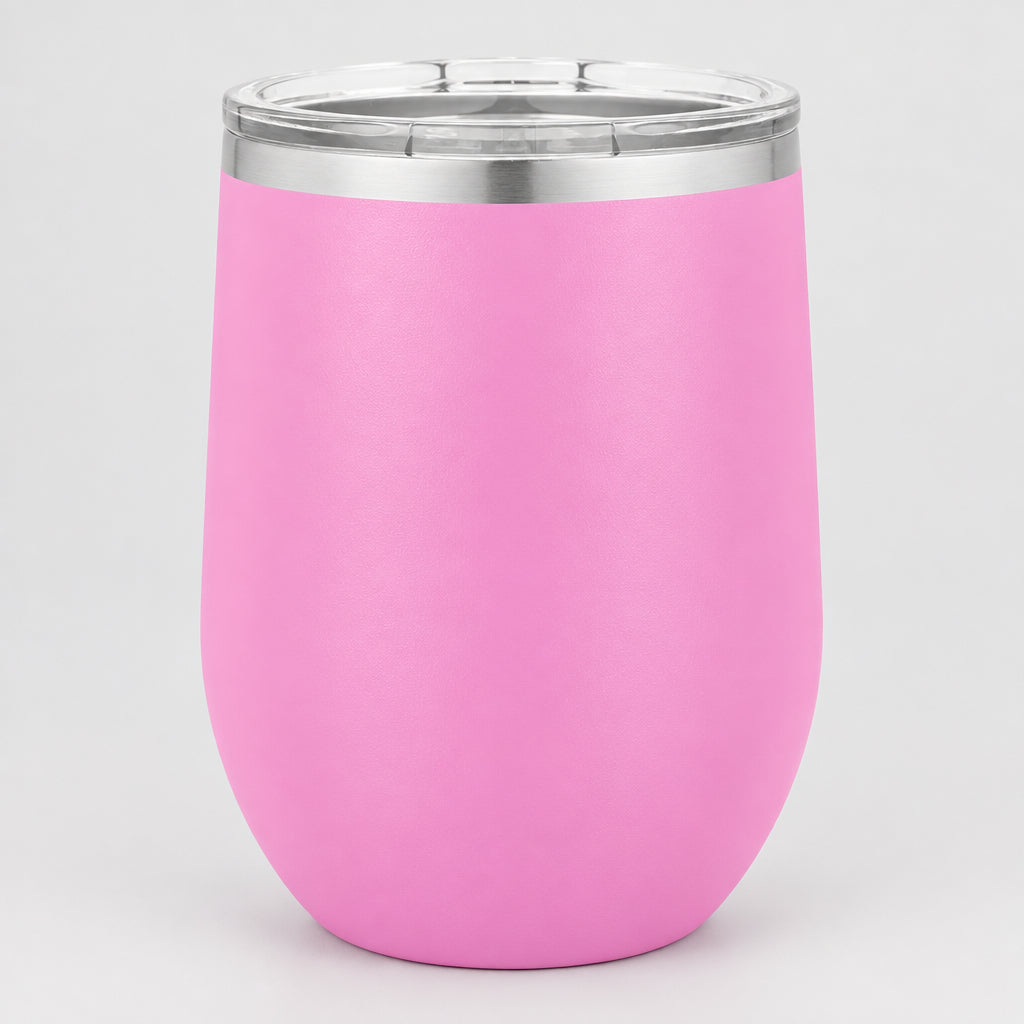 Light purple insulated 12 oz stemless wine tumbler for custom engraving