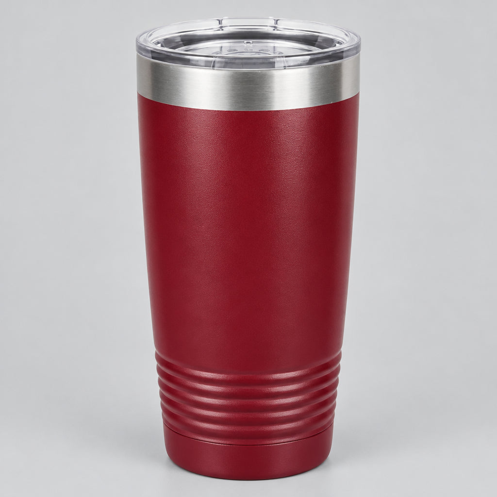Maroon 20 oz insulated stainless steel tumbler for custom engraving