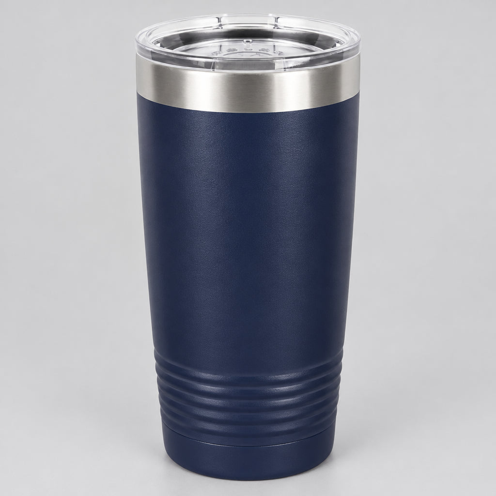 Navy blue 20 oz insulated stainless steel tumbler for custom engraving