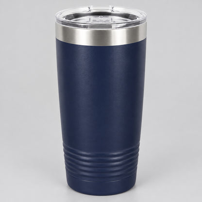 Navy blue 20 oz insulated stainless steel tumbler for custom engraving