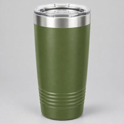 Olive green 20 oz insulated stainless steel tumbler for custom engraving