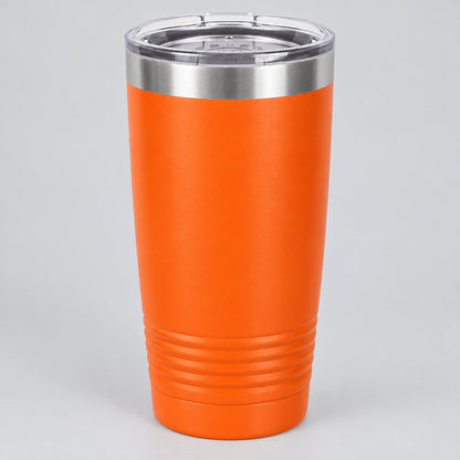Orange 20 oz insulated stainless steel tumbler for custom engraving