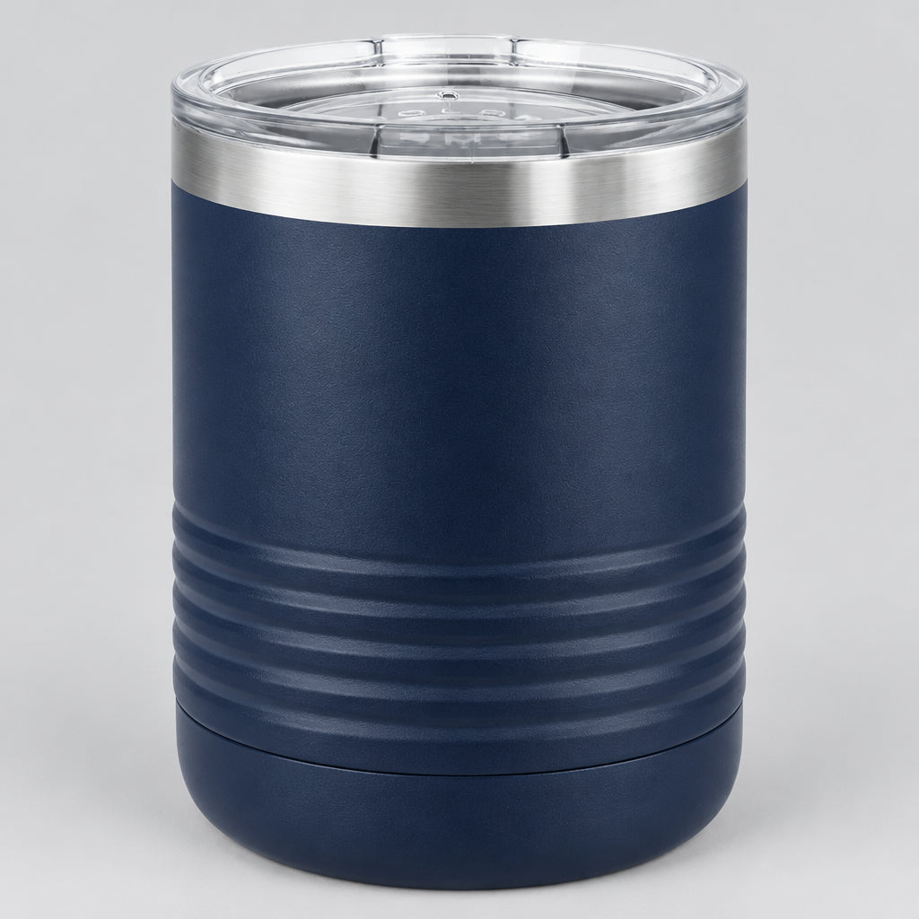 Personalized 10 oz lowball tumbler, laser engraved by Carve & Burn in Miami