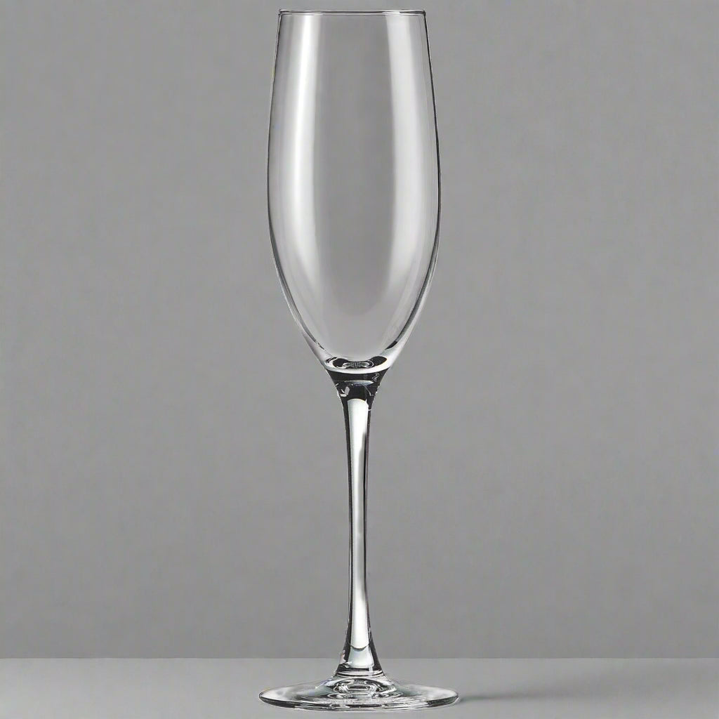 8 oz champagne flute, laser engraved by Carve & Burn in Miami