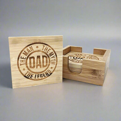 Bamboo coaster, laser engraved by Carve & Burn in Miami